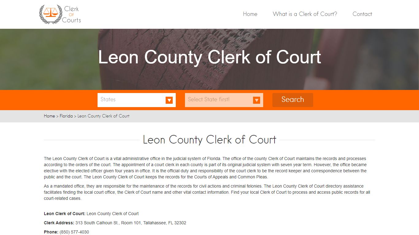 Find Your Leon County Clerk of Courts in FL - clerk-of-courts.com